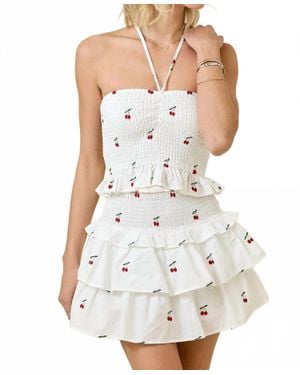 Day + Moon Cherry Tango Top - White