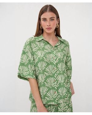 EsQualo Tropical Blouse - Green