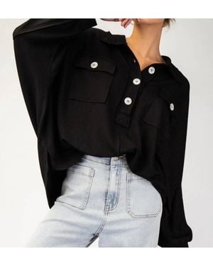 Eesome Textured Loose Fit Top - Black