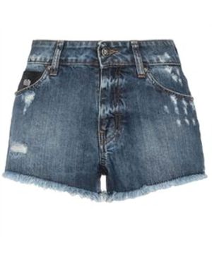 John Richmond Denim Shorts - Blue
