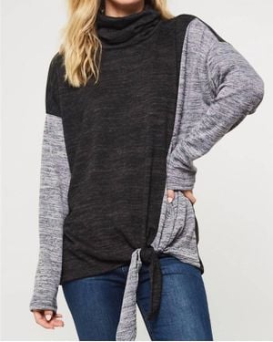 Promesa Color Block Knit Top - Gray