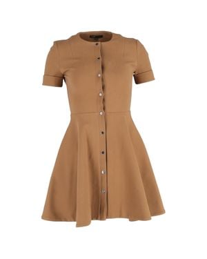 Maje Buttoned Mini Dress - Brown