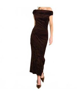 Line & Dot Brylie Velvet Maxi Dress - Black