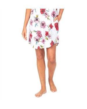 Kensie Short Sleeve Sleep Pajama Shirt - White