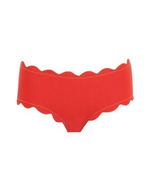 Marysia Swim Pique Scalloped Bikini Bottoms - Red