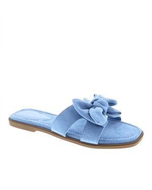 Ccocci Cassandra Bow Detail Flat Sandal - Blue