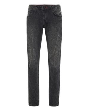 Philipp Plein Super Straight Cut Pants Skull - Gray