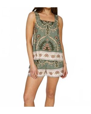 Sanctuary Button Back Cami - Green
