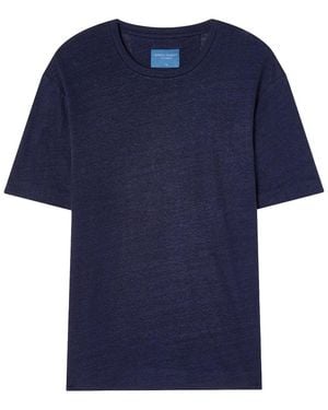 Robert Talbott Davis Linen Jersey T-Shirt - Blue