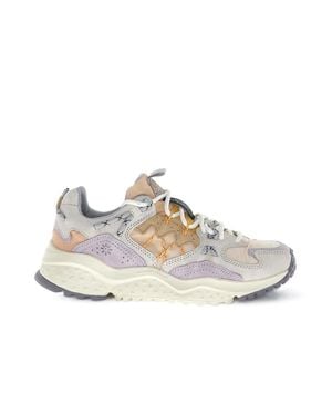 Flower Mountain Fashion-Forward Chunky Sneakers With Suede And Mesh Panels - Multicolor