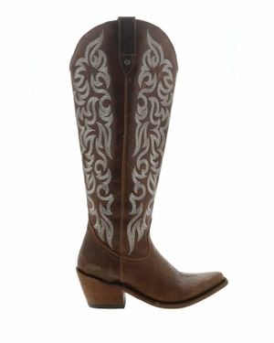 Liberty Black Wide Calf Suede Boot - Brown
