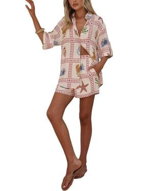 AMINA GLAM 2Pc Shirt & Short Set - Multicolor