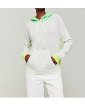 Brodie Cashmere Color Pop Cashmere Hoodie - White