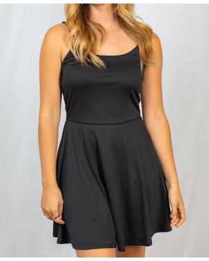 White Birch Spaghetti Strap Dress With Shorts - Black