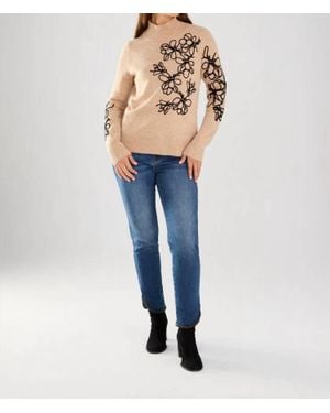 Fdj Long Sleeve Mock Neck Sweater - Blue