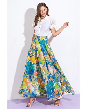 TRUEDAMES Coastal Chic Woven Maxi Skirt - White