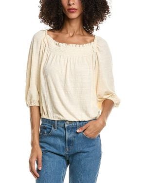 Max Studio Square Neck Bubble Bottom Top - Blue