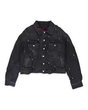 Kusikohc Padded Multi Rivet Denim Jacket - Blue