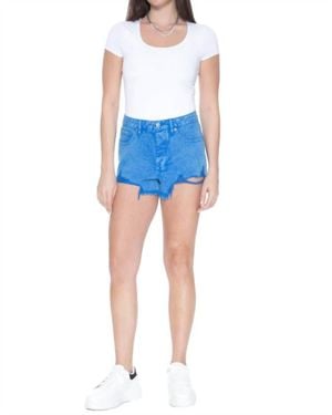 Blue Revival Acid Wash Shorts - Blue
