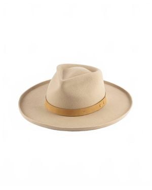 Gigi Pip Luca Pencil Brim Teardrop Fedora Hat - Natural