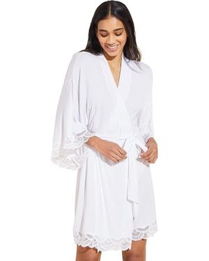 Eberjey Mariana Mademoiselle Kimono Robe Stretch Tie Erk629 - White