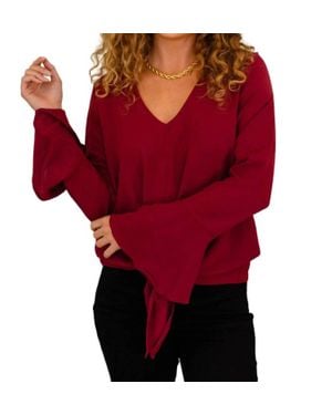 143 Story A Flare And A Bow Top - Red