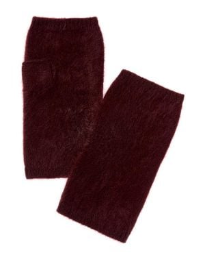 Amicale Cashmere Brushed Cashmere Armwarmers - Red