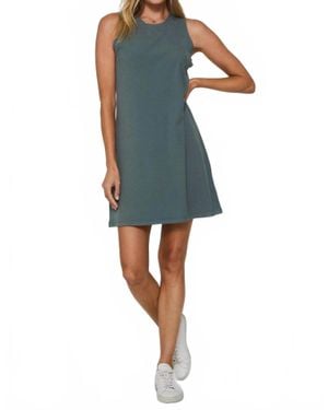 Another Love Justine High Neck Ribbed Dress - Blue