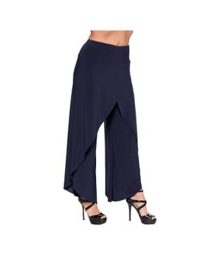Last Tango Front Crossover Drape Pant - Blue