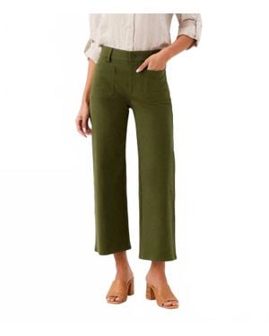 Karen Kane Lauren Patch Pocket Cropped Pants - Green