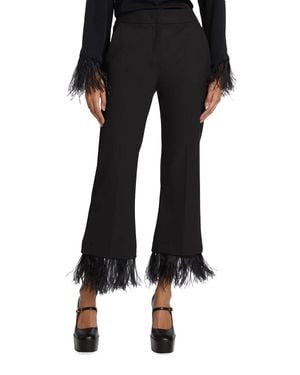 Marella Edoardo Pant With Feather Trim - Black