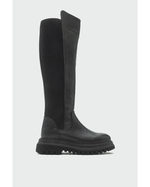 Prologue Shoes Paul Stretch Knee High Boot - Black