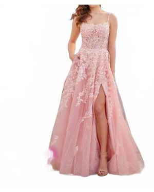 Ellie Wilde Long Prom Dress - Pink