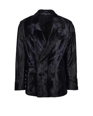 MICHELE PAOLONO Cotton Viscose Velvet Jacket - Blue