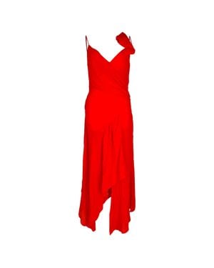 Diane von Furstenberg Wrap-Accent Asymmetric Midi Dress - Red
