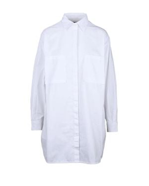 DIESEL Cotton Elastane Maxi Shirt Dress - White
