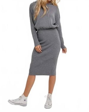 Bluivy Urban Hood Midi Dress - Gray