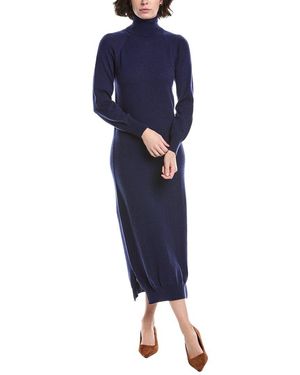 Brodie Cashmere Turtleneck Wool & Cashmere-Blend Sweaterdress - Blue