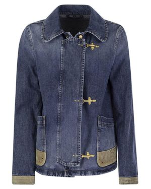 Fay 3-Hook Denim Jacket - Blue