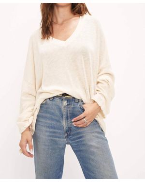 Project Social T All Mine Textured V-Neck Top - White