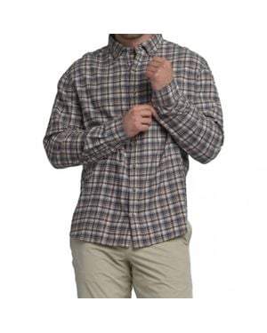 The Shirt Company Long Sleeve Washed Flannel Button-Down - Gray