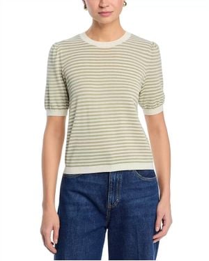 FRAME Striped Gather Sweater - Blue