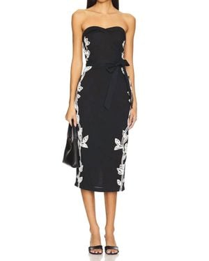 Hemant & Nandita Midi Dress With Tie Up Belt - Black
