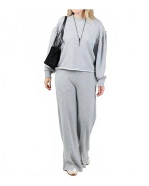 Nation Ltd Lincoln Front Slit Knit Pants - Gray