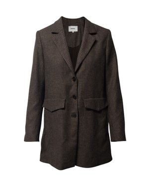 Nanushka Houndstooth Print Oversized Blazer - Black