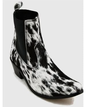 Agave Sky Elise Cowhide Ankle Boots - Black