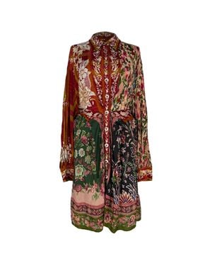 FARM Rio Winter Garden Mix Mini Shirt Dress - Red