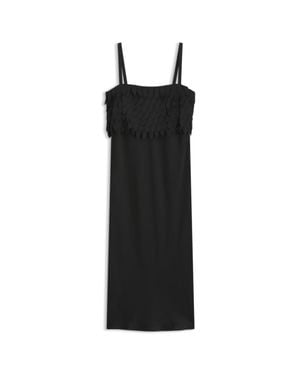 BOSS Strappy Dress With Laser-Cut Shapes - Black
