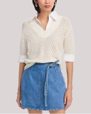 Tanya Taylor Esme Pointelle Knit Top - White