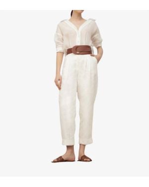 ANDRES OTALORA Vivah Slightly Wide Sleeves Blouse - Natural